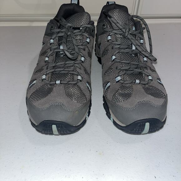 Merrell Women's Gray Blue Sneakers Hiking Shoes 7 Rugged Camping Outdoor - Picture 2 of 12